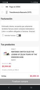 Linio: Nintendo Switch Oled Zelda Japonés | Pagando con Paypal