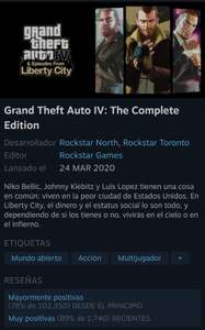 Steam | Grand Theft Auto IV: The Complete Edition.