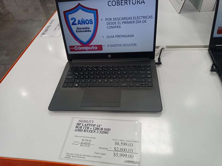 Costco: HP Laptop 14" 8GB 1TB + 128 ssd amd ryzen 3 3250u