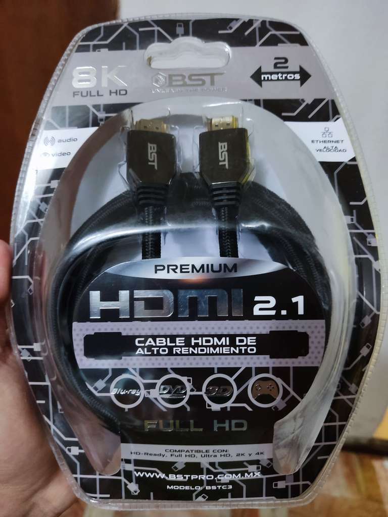 Cable HDMI 2.1 de 2 metros en Chedraui