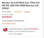 Linio: Monitor 23.8 ACTECK 5ms 75Hz Full HD Bocinas | Pagando con Kueskipay