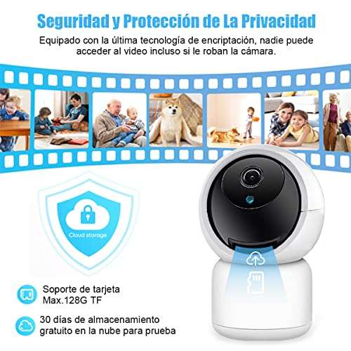AMAZON: Cámara Wifi de Seguridad, 1080P Cámara de Vigilancia Interior con Audio, Detección de Movimiento, Visión Nocturna, ALEXA