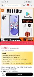 AliExpress: Celular Xiaomi Mi 11 Lite 5g | Pagando en USD
