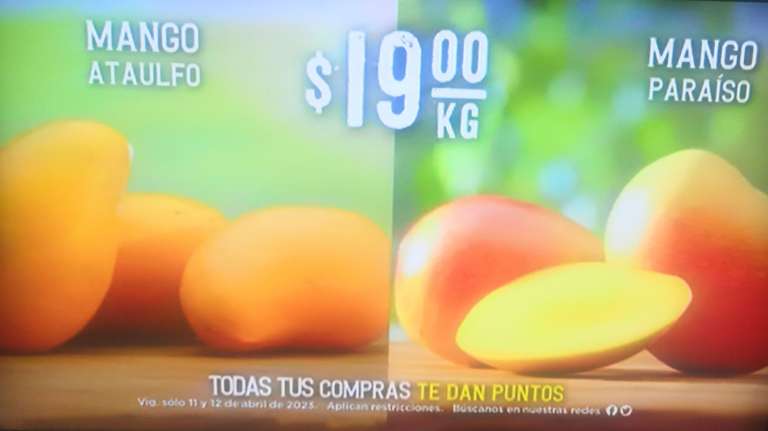 Soriana: Martes y Miércoles del Campo 11 y 12 Abril: Cebolla Blanca $12.80 kg • Mango Ataulfo ó Paraíso $19.00 kg