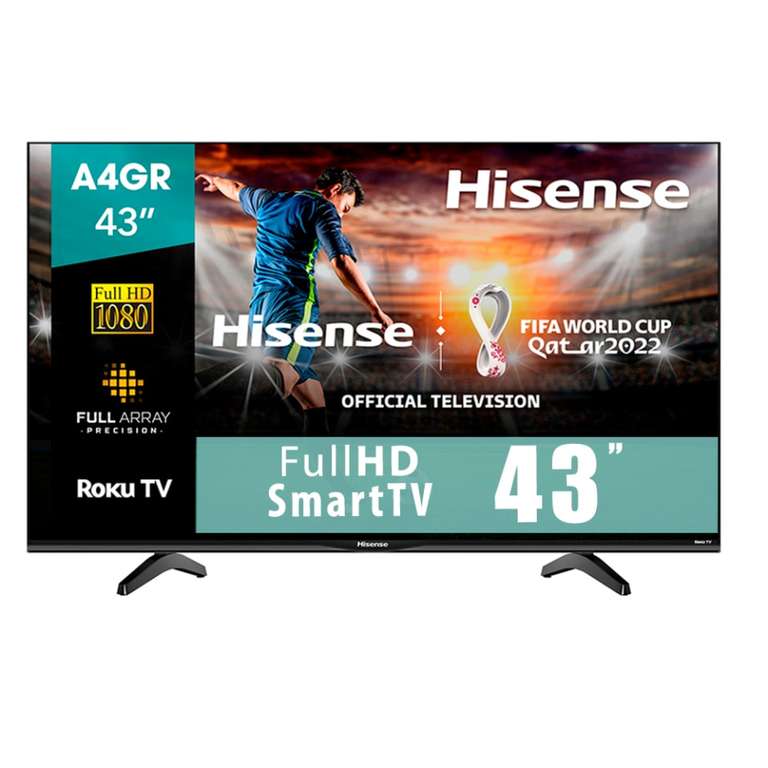 Walmart: Pantalla TV Hisense Roku TV 43 Pulgadas Full HD Smart TV LED 43A4GR | Pagando con HSBC Digital