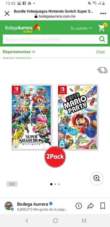 Bodega Aurrera: Bundle Videojuegos Nintendo Switch Super Smash Bros. Ultimate + Super Mario Party