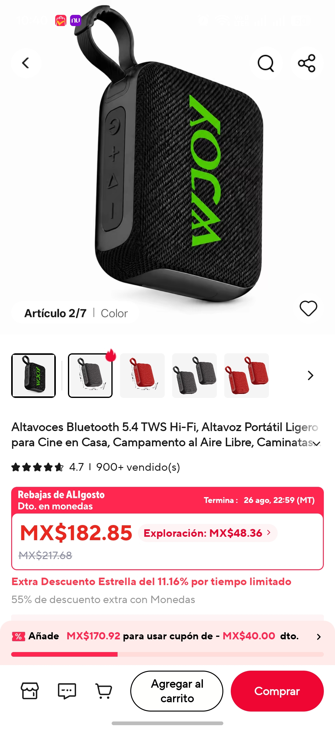 AliExpress - Altavoces Bluetooth 5.4 TWS Hi-Fi, Portátil, Ligero (cupones vendedor y monedas)