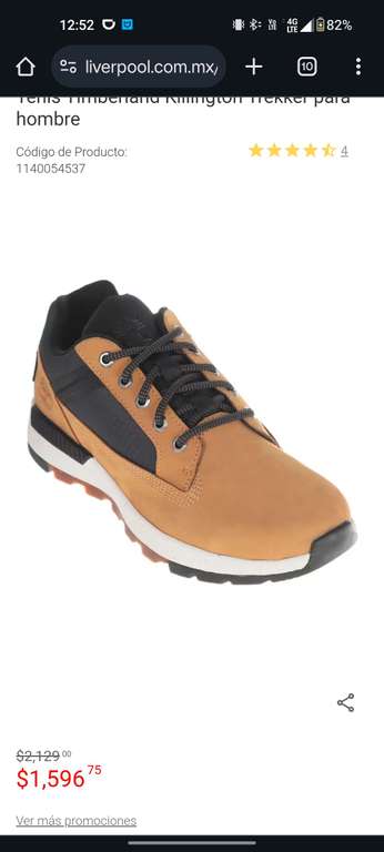 Tenis timberland excelente precio en liverpool promodescuentos