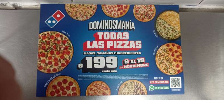 Domino's Pizza: Dominosmanía, todas las pizzas a $199