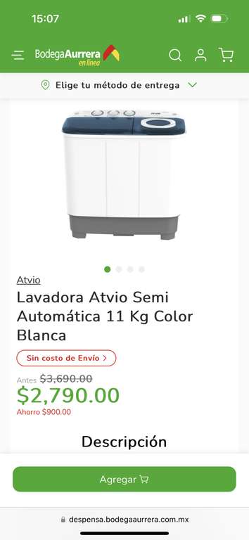 Bodega Aurrerá: Lavadora Atvio Semi Automática 11 Kg Color Blanca
