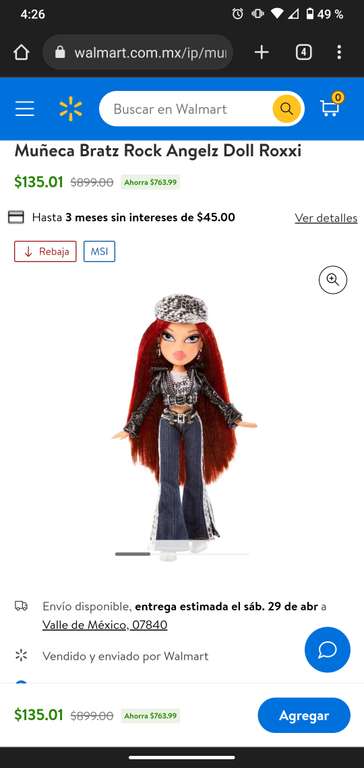 Walmart: Muñeca Bratz Rock Angelz Doll Roxxi