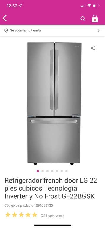 Liverpool: Refrigerador French Door LG 22 Pies con TDC Digital Banorte ($13735 con cupón)
