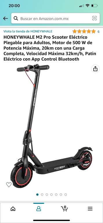 Amazon: HONEYWHALE M2 Pro Scooter Eléctrico Plegable para Adultos, Motor de 500 W