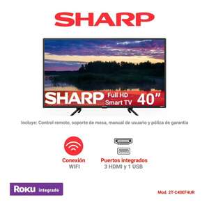 Walmart:TV SHARP 40 Pulgadas Roku FHD 2T-C40EF4UR