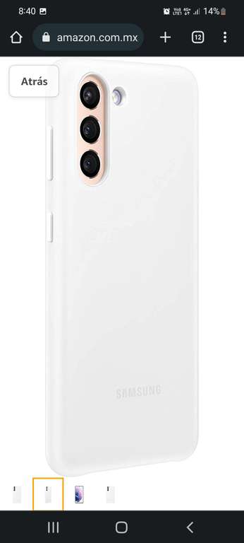 Amazon | Funda para Samsung Galaxy S21, Cubierta Trasera Protectora Inteligente LED, Color Blanco (versión de EE. UU.)