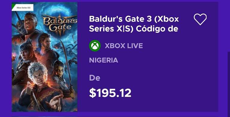 ENEBA Baldur's Gate 3 (Xbox Series X|S) Xbox Live Key NIGERIA
