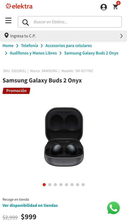 Elektra: Samsung Galaxy buds 2 nuevamente en oferta