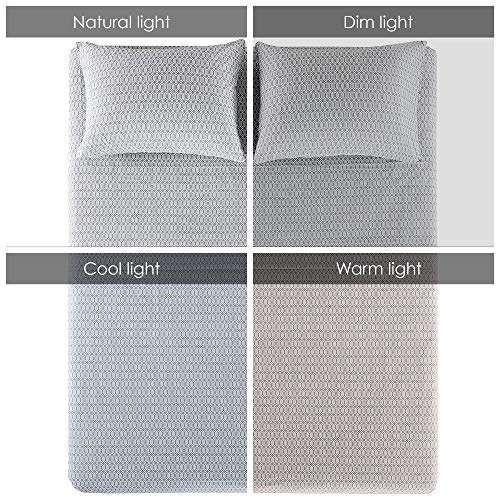 Amazon: Comfort Spaces - Juego de sábanas de algodón de 144 hilos, transpirable, ligero, suave con bolsillo profundo elástico, ropa de cama