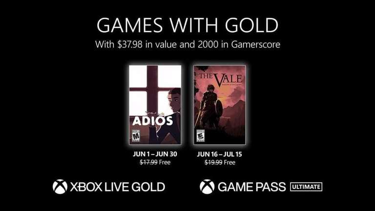Xbox: Games With Gold de Junio: Adios y The Vale