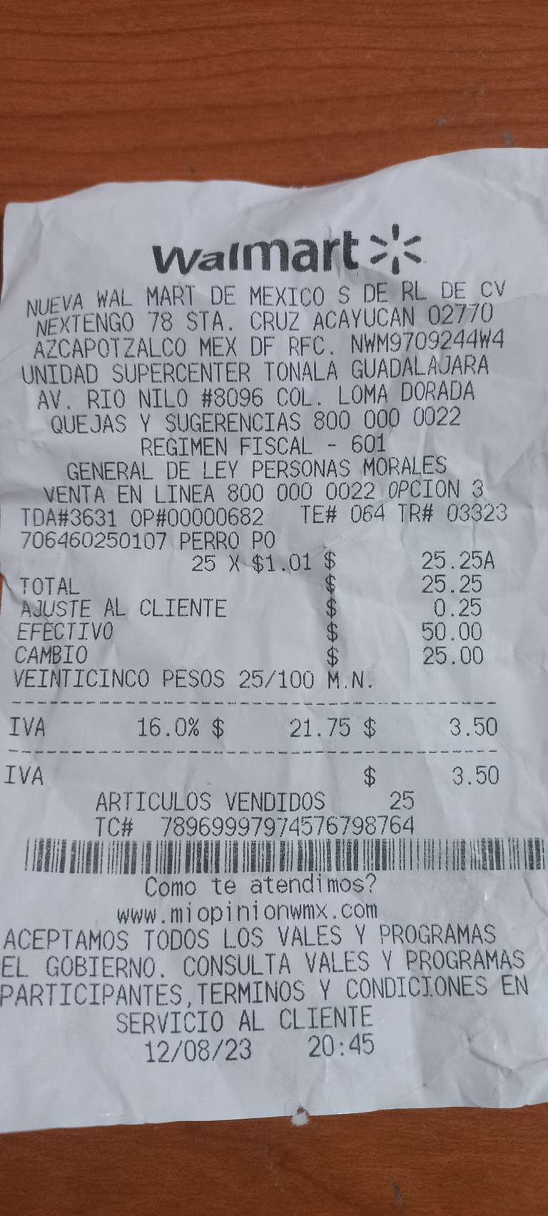 Walmart sobre de alimento para mascota cesar 1.01 pesos - jalisco