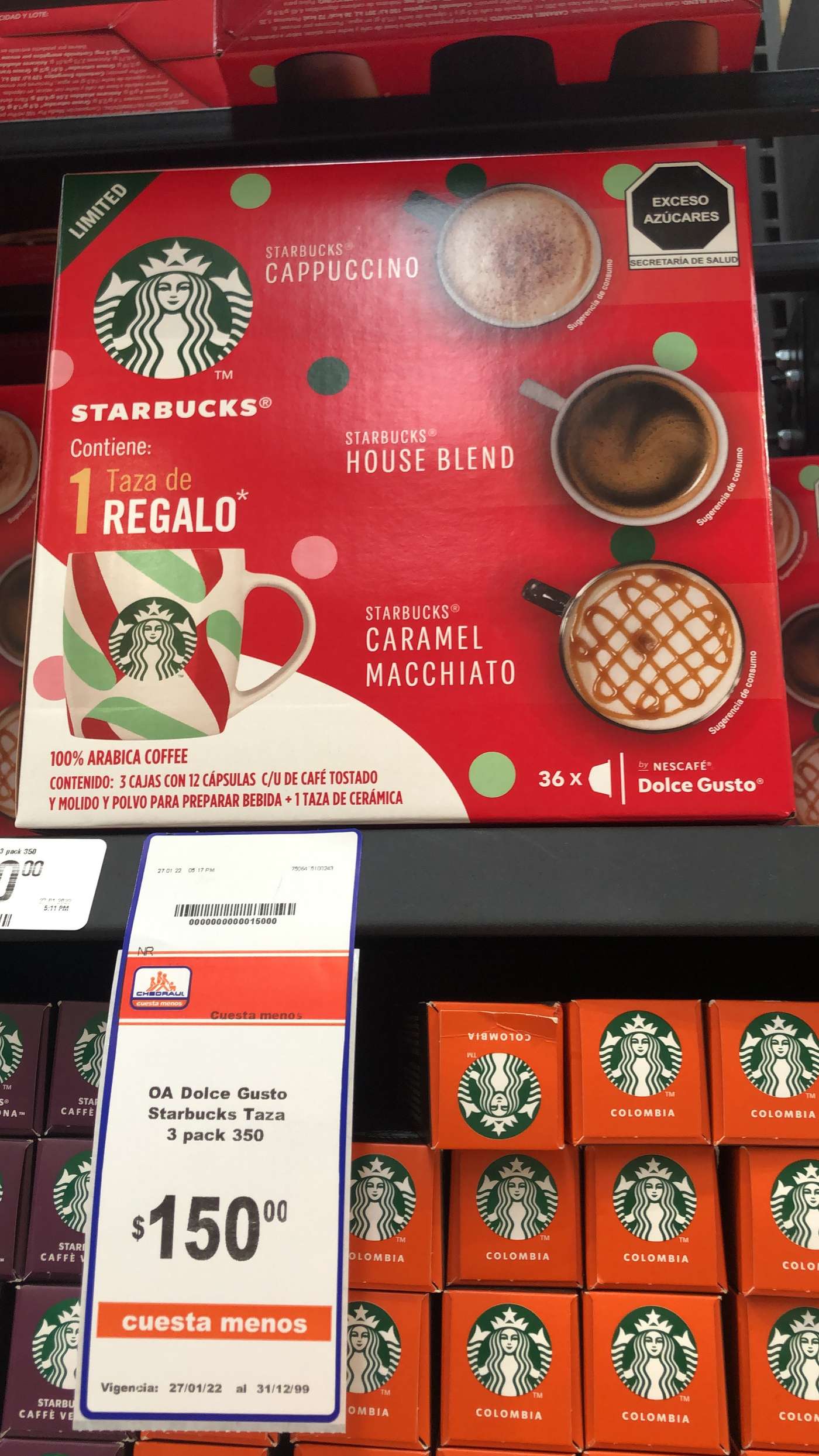 Chedraui - 36 cápsulas de Starbucks Dolce Gusto + taza de regalo por  $150.00 - promodescuentos.com