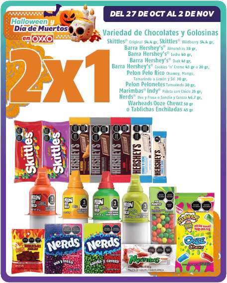 Oxxo: 2x1 en variedad de Chocolates, Dulces y más promociones
