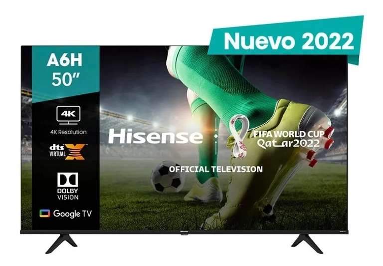 Mercado LIbre y Banorte: Pantalla Hisense 50a6 50'' 4k 60hz Bluetooth Google Tv