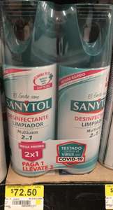 Walmart: Sanytol aerosol desinfectante de 400 ml al 2x1 por solo $72.50