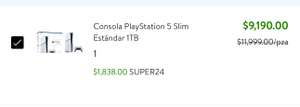 Walmart Super: PS5 Slim Estandar 1TB (BBVA 12 o 18 MSI)
