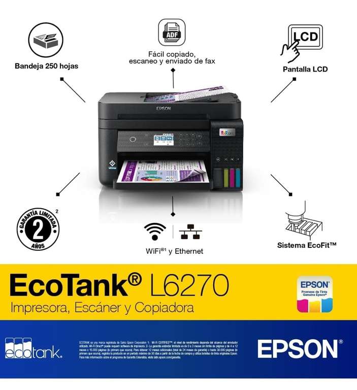 Amazon: Epson Impresora Multifuncional Ecotank a Color, L6270