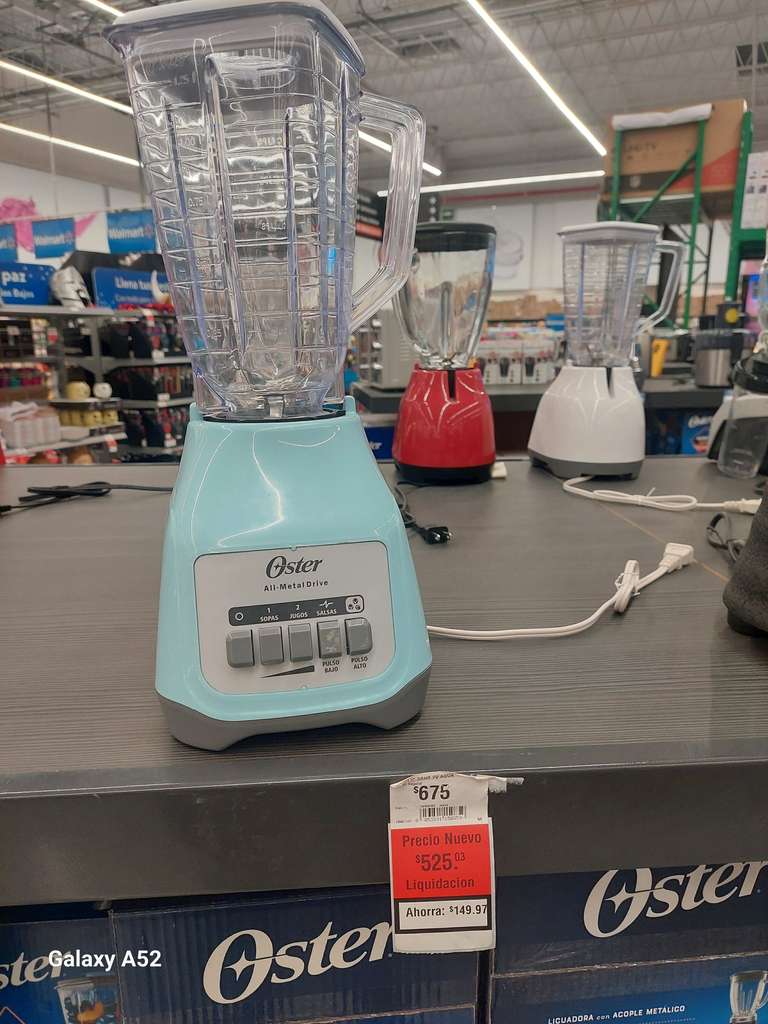 Walmart: Licuadora Oster 2 Velocidades con Pulso y Vaso de Plástico Azul Claro