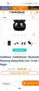 Radioshack: Audífonos Inalámbricos Bluetooth Samsung Galaxy Buds Live / In ear / Negro