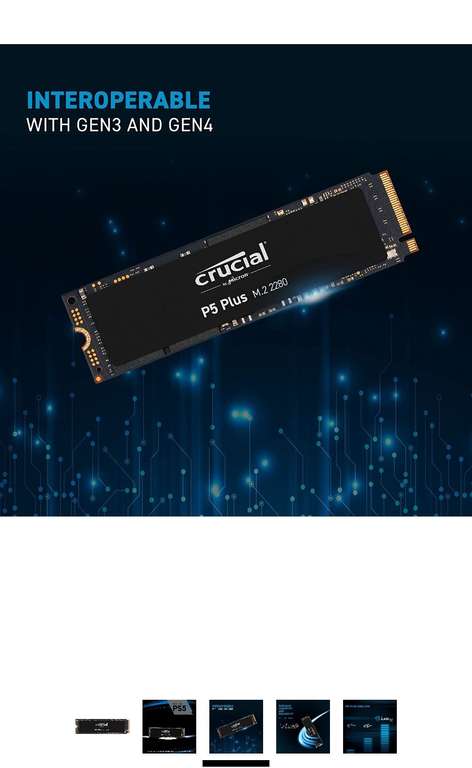Amazon: Crucial P5 Plus - SSD NVMe M.2, 2TB PCIe 4.0 3D NAND, hasta 6,600MB/s