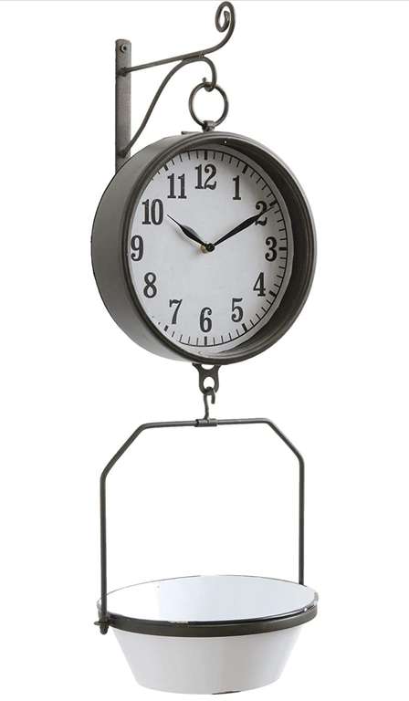 Creative Co-Op DA8470 Reloj de Pared Decorativo con Escala de reproducción Blanca.. Amazon