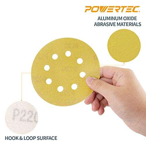 Amazon: Powertec 50 lijas en disco con velcro para lijadoras rotorbital - Diversos granos