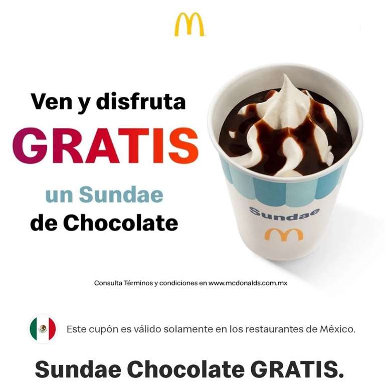 McDonald’s: GRATIS Sundae de Chocolate