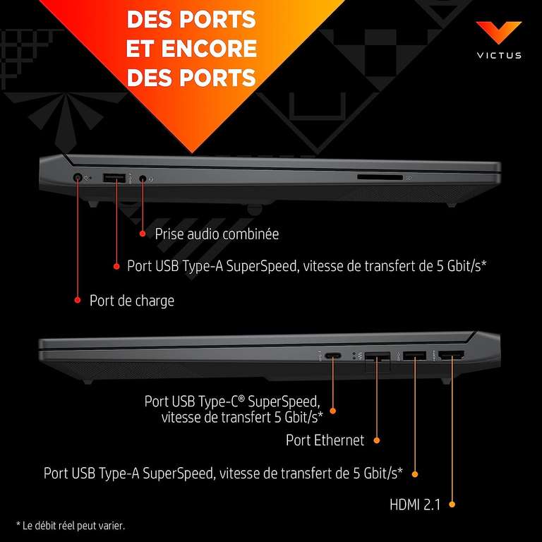 Amazon FR: HP Victus Portable Gaming 15.6" FHD AMD Ryzen 5 5600H, RAM 8GB, SSD 512GB, NVIDIA GeForce GTX 1650