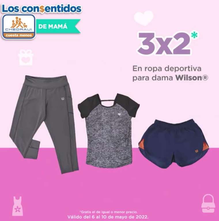 Chedraui: 3 x 2 en Ropa deportiva para dama Wilson - promodescuentos.com