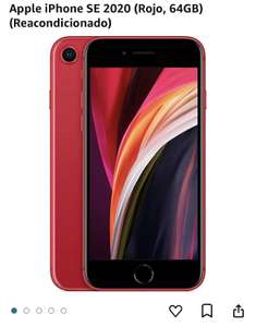 Amazon: Apple iPhone SE 2020 (Rojo, 64GB) (Reacondicionado, condición aceptable)
