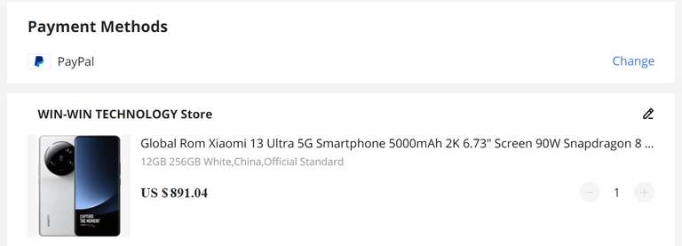AliExpress: Celular Xiaomi 13 Ultra 12GB 256GB | Precio en USD + descuento automático + BTS32