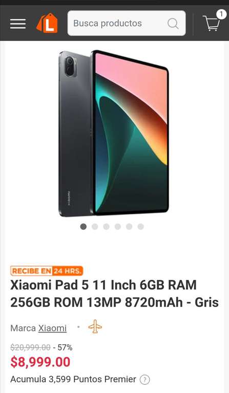 Linio: Xiaomi mi pad 5 en versión de 256GB $8100 con 10% extra al pagar con paypal