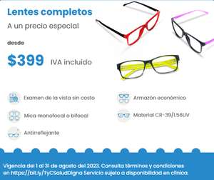 Salud Digna: Vale para lentes completos desde $399