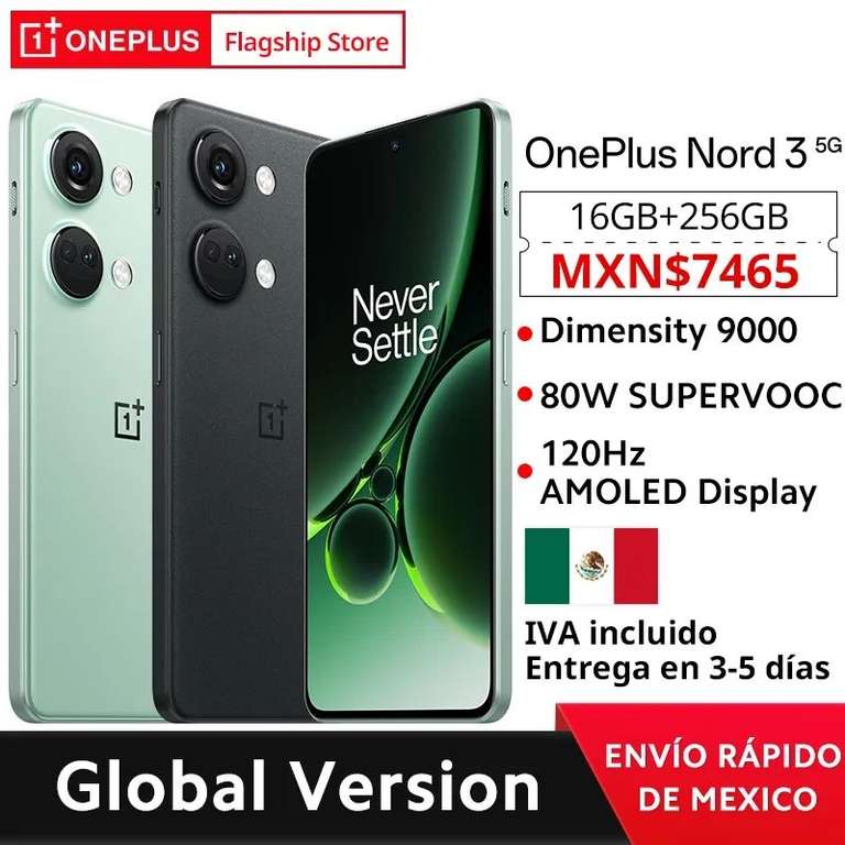 AliExpress: Oneplus Nord 3 16/256GB Verde desde México