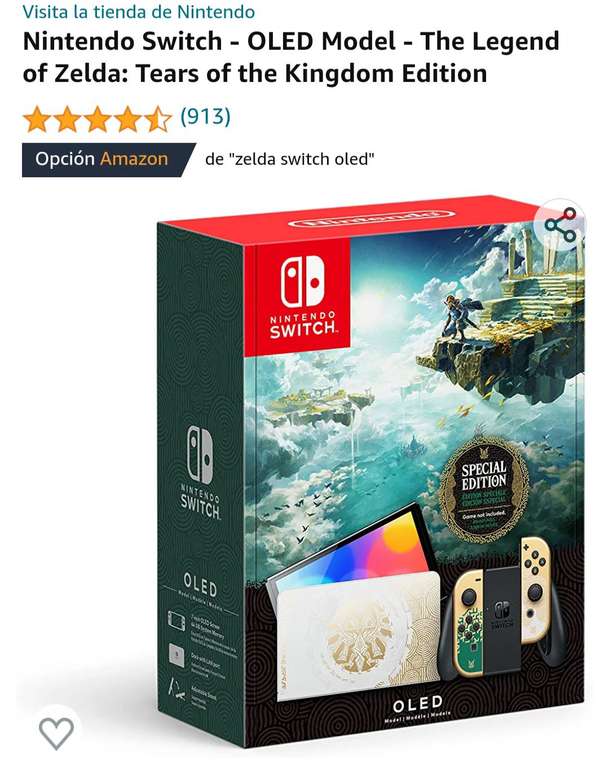 Amazon: Nintendo Switch OLED Edicion Zelda TOTK /Nacional