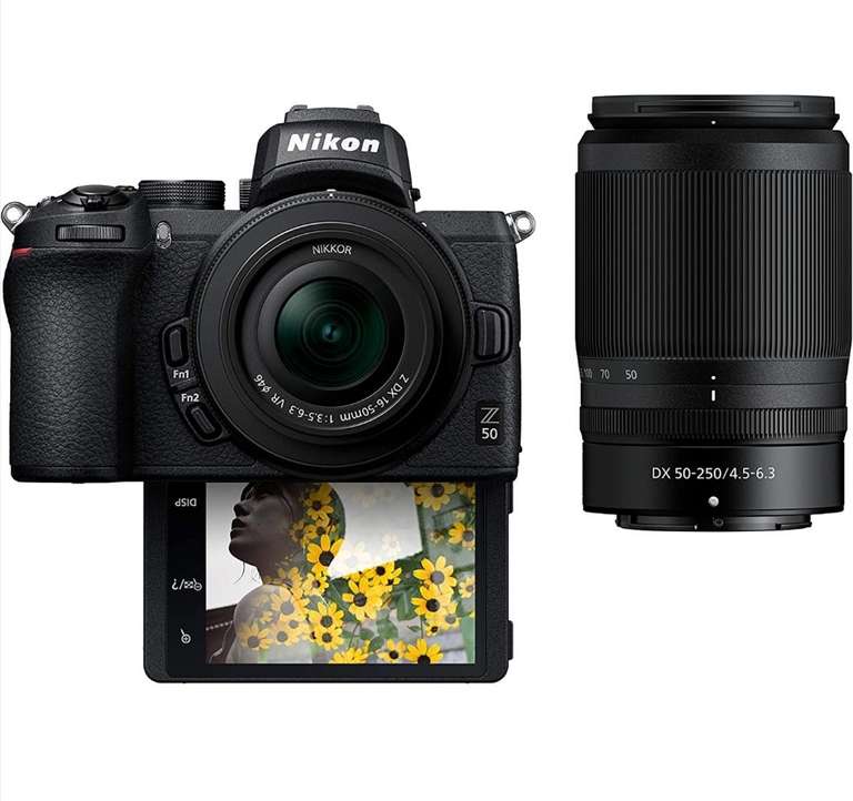 Amazon: Nikon Z50 + lentes 16-50mm y 50-250mm