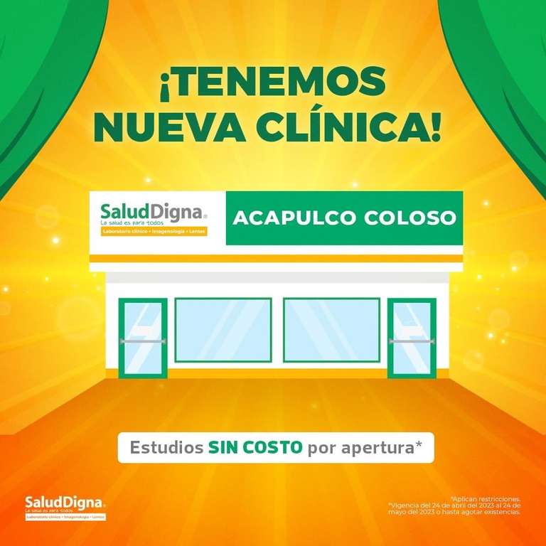 Salud Digna: Estudios gratis por inauguración Acapulco coloso (estudios disponibles en imágenes)