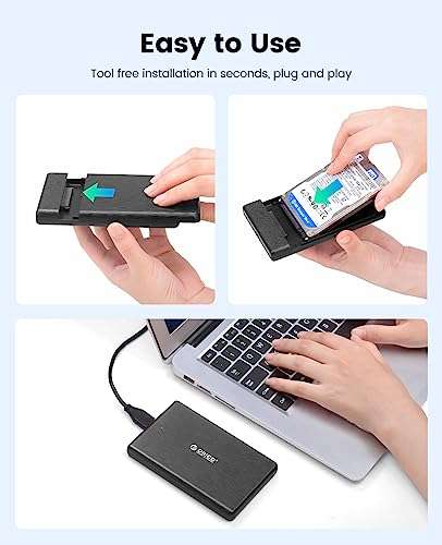 Amazon: ORICO Carcasa Disco Duro 2.5" , USB 3.0 con UASP para 2.5" HDD SSD SATA 7mm 9.5mm | envío gratis con prime