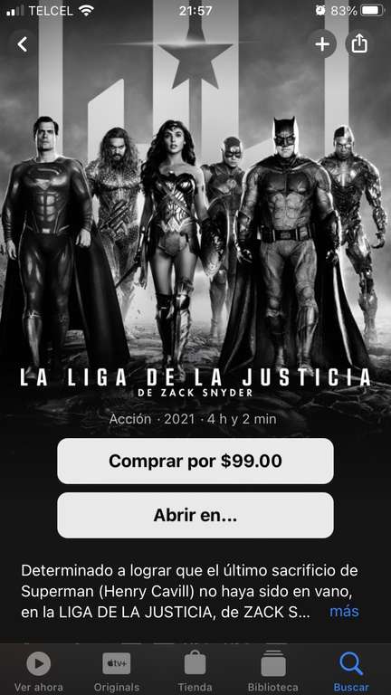 iTunes: La liga de la justicia Zack Snyder