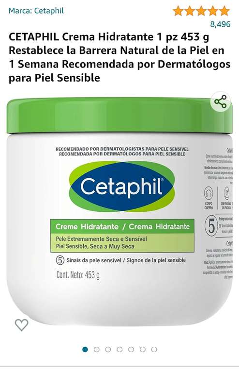 Amazon: 2x1 CETAPHIL Crema Hidratante