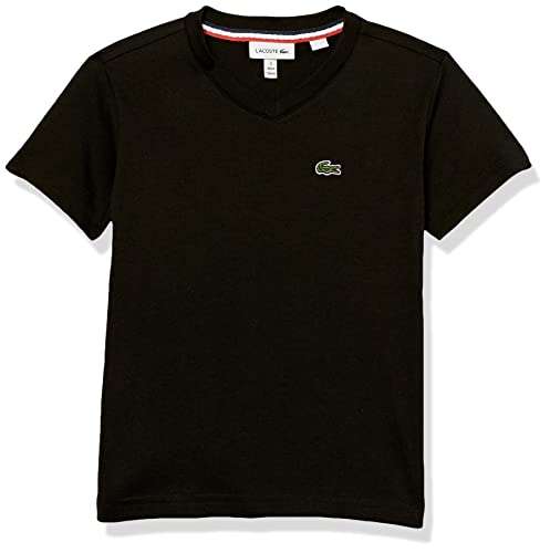 Amazon: Lacoste Camiseta de algodón con Cuello en V para niños.